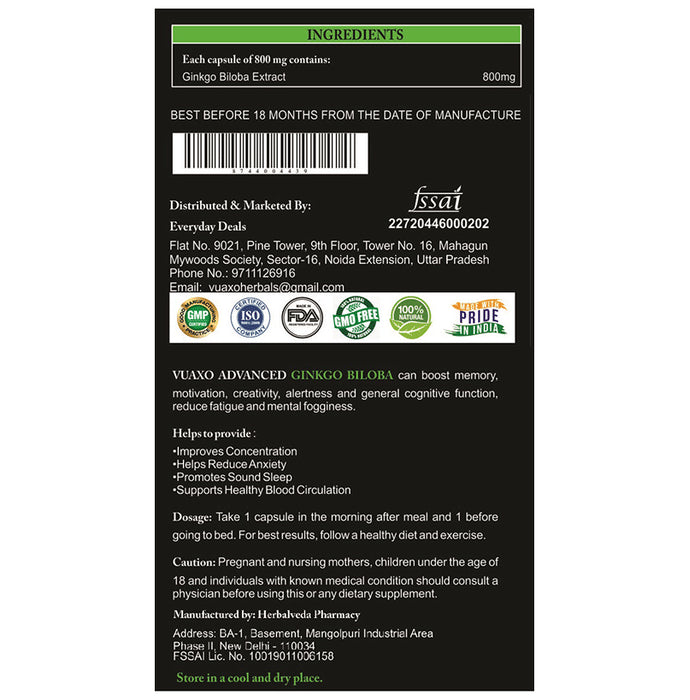 Vuaxo Herbals Advanced Ginkgo Biloba Capsule