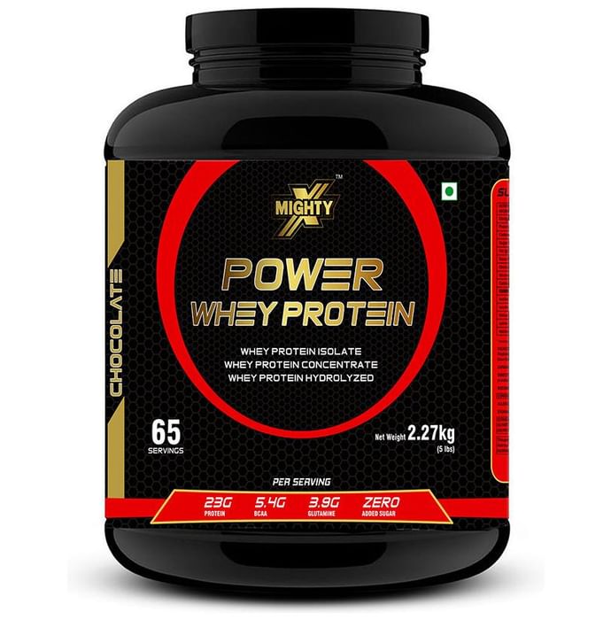 MightyX Power Whey Protein with Free Shaker Chocolate - Classic Derma