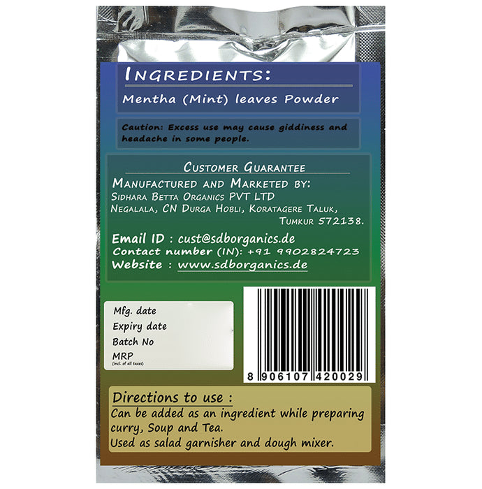 Sidhara Betta Herbals Mentha Leaves Powder