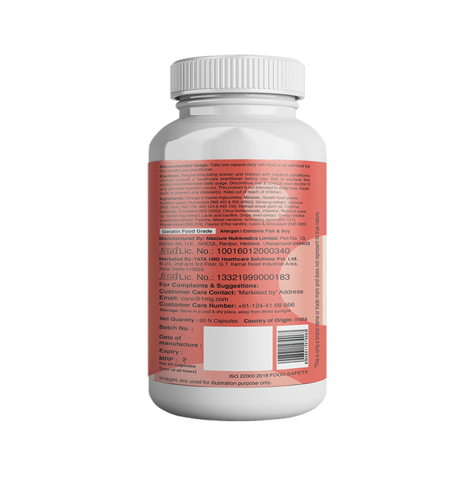 Combo Pack of Tata 1mg Salmon Omega 3 Fish Oil Capsule & Tata 1mg Multivitamin Supreme, Zinc, Calcium and Vitamin D Capsule (60 Each)
