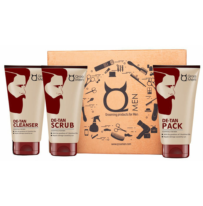 Qraa Men De-Tan Kit For Instant Tan Removal - Classic Derma