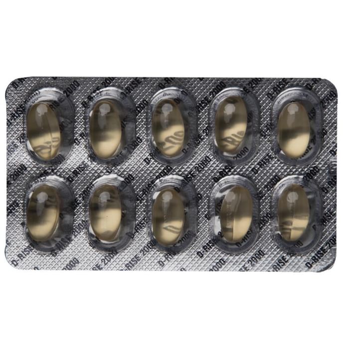 D Rise 2000 Capsule with Vitamin D3 (Cholecalciferol) for Bone Health | Bone, Joint & Muscle Care