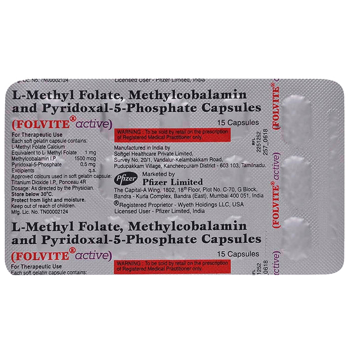 Folvite Active Capsule | With Essential Vitamins | For Nutritional Deficiences