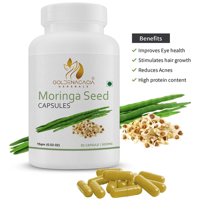Goldenacacia Herrbals Moringa Seed 500mg Capsule