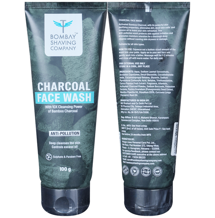 Bombay Shaving Company Charcoal Face Wash - Classic Derma
