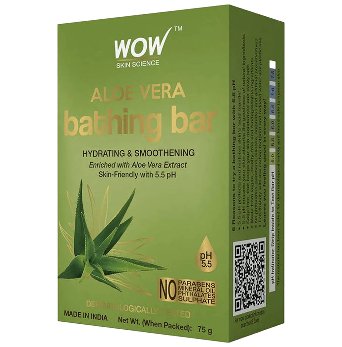 WOW Skin Science Aloe Vera Bathing Bar (75gm Each) - Classic Derma