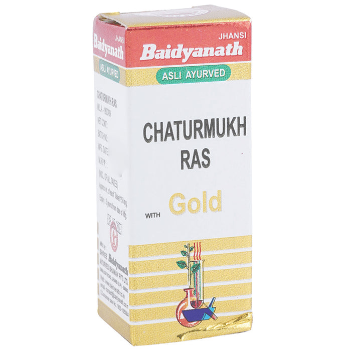 Baidyanath (Jhansi) Chaturmukh Ras with Gold Tablet - Classic Derma