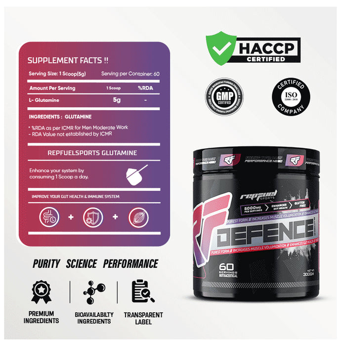 Repfuel Sports Defence Glutamine Powder