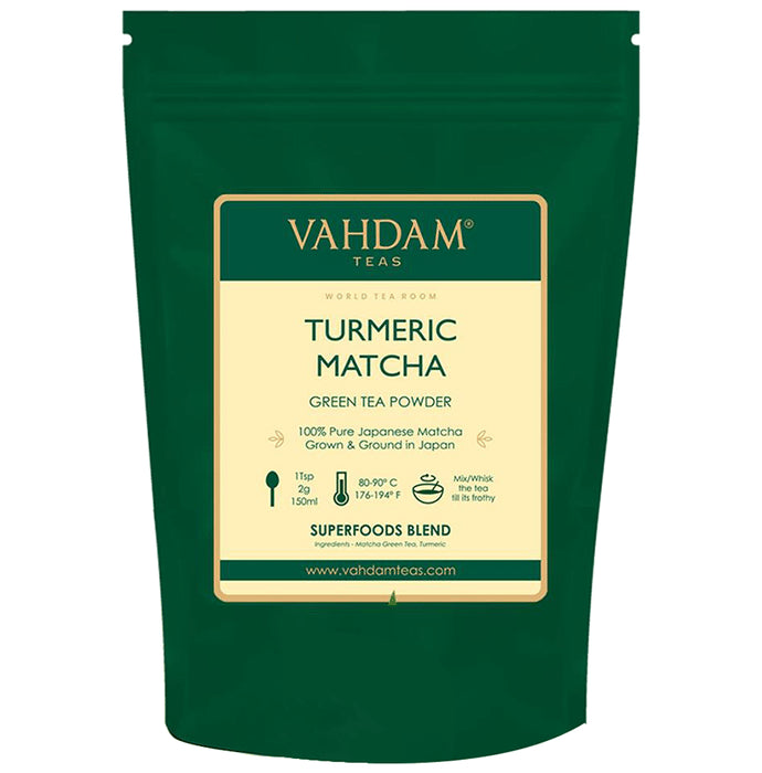 Vahdam Turmeric Matcha Teas Green Tea Powder - Classic Derma
