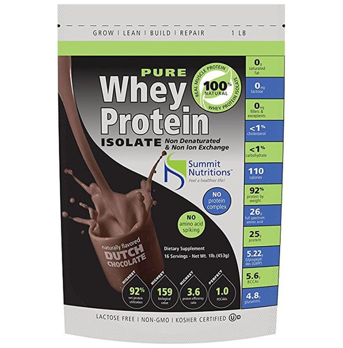 Summit Nutritions Pure Whey Protein Isolate Powder Dutch Chocolate - Classic Derma