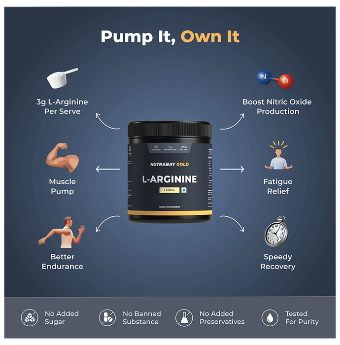 Nutrabay Gold L-Arginine Powder Lemon