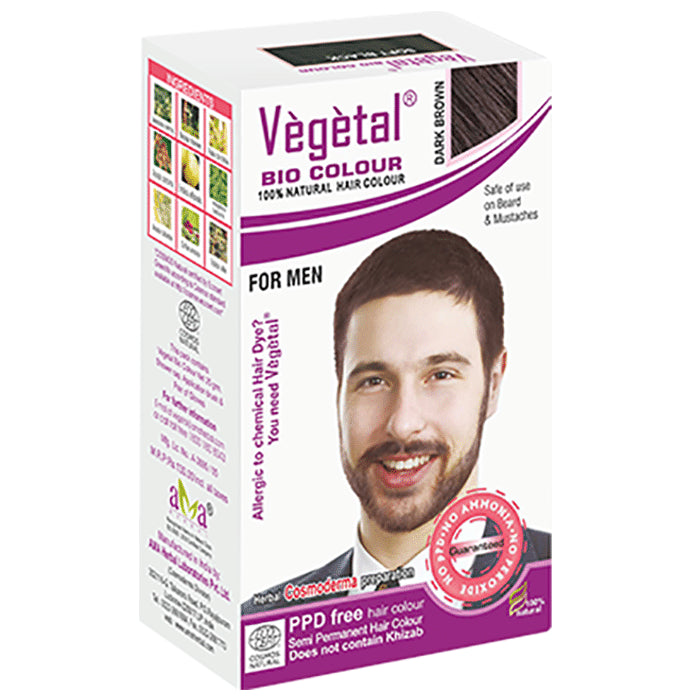 Vegetal Hair Colour for Men Dark Brown - Classic Derma