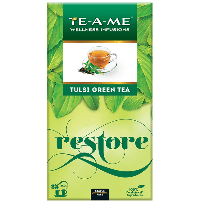 TE-A-ME Tulsi Green Tea Bags (25 Each) - Classic Derma