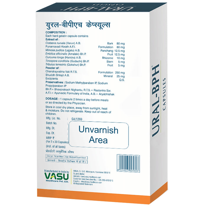 Vasu Ural-BPH Capsule for Urinary Tract Health