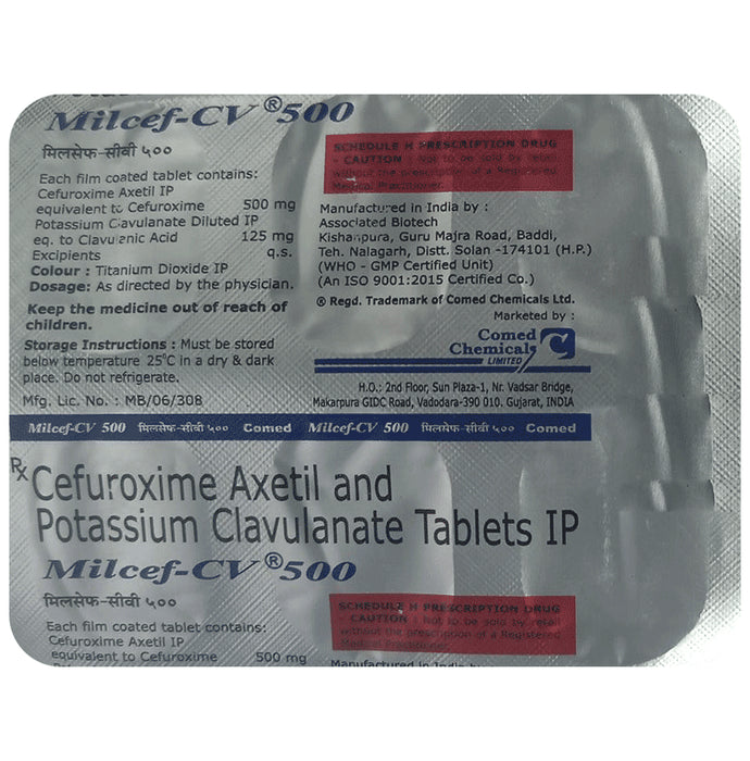 Milcef CV 500 Tablet - Classic Derma