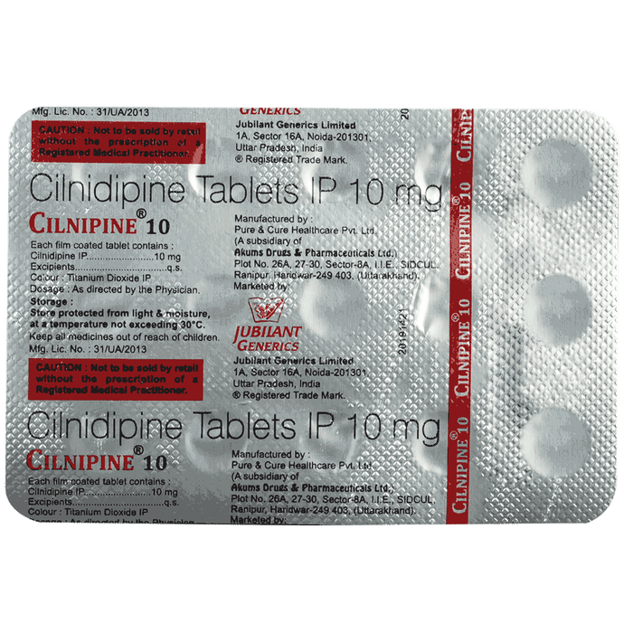 Cilnipine 10 Tablet