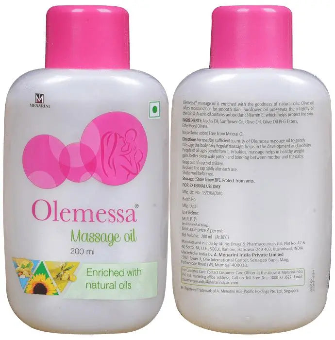 Olemessa Massage Oil with Olive Oil, Sunflower Oil & Vitamin E - Classic Derma