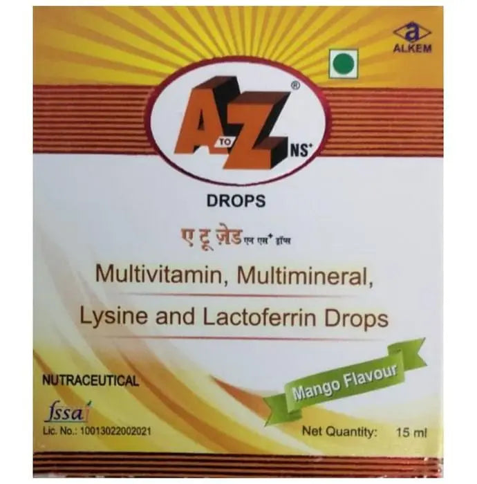 A to Z NS+ | Multivitamin and Multimineral Oral Drops Oral Drops Mango - Classic Derma 