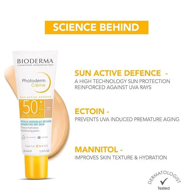 Bioderma Photoderm Creme SPF 50+ Claire Light Sunscreen Cream 40ml | 1.3 Fl Oz - Classic Derma 