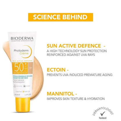 Bioderma Photoderm Creme SPF 50+ Claire Light Sunscreen Cream 40ml | 1.3 Fl Oz - Classic Derma 