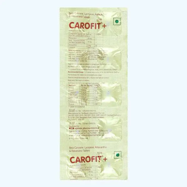 Carofit Plus Tablet 30s - Classic Derma 