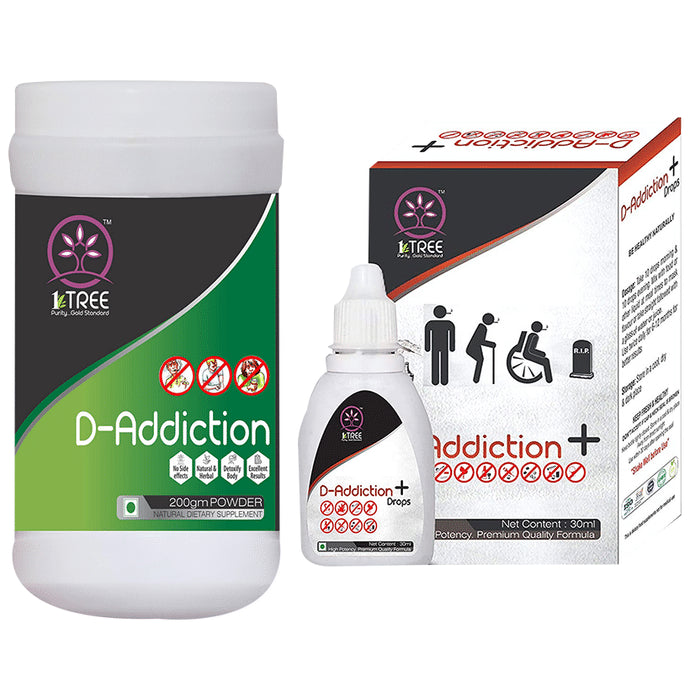 1 Tree Combo Pack of D-Addiction Powder 200gm & D-Addiction+Drops 30ml - Classic Derma