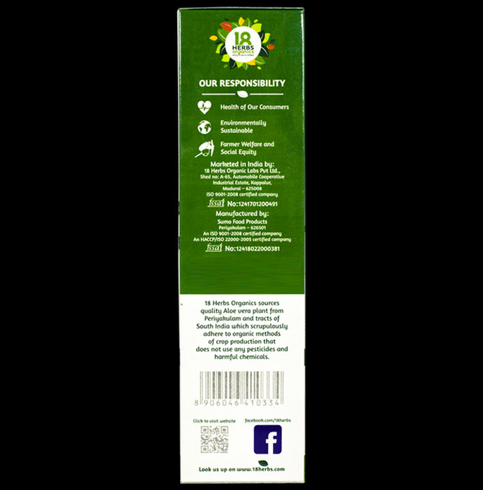 18 Herbs Organics Aloe Vera Fresh Juice Concentrate Sugar Free