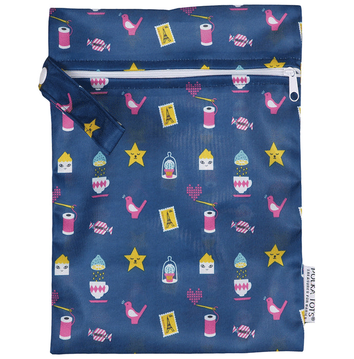 Polka Tots Wet Cloth Pouch Bag Mix Design 30 X 40 cm - Classic Derma