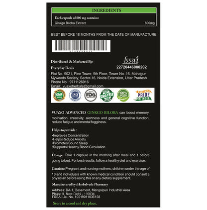 Vuaxo Herbals Advanced Ginkgo Biloba Capsule