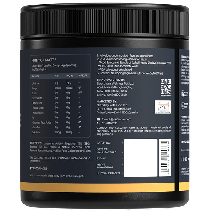 Nutrabay Gold L-Arginine Powder Cola