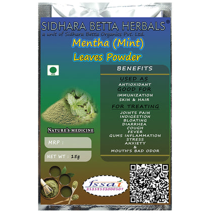 Sidhara Betta Herbals Mentha Leaves Powder - Classic Derma