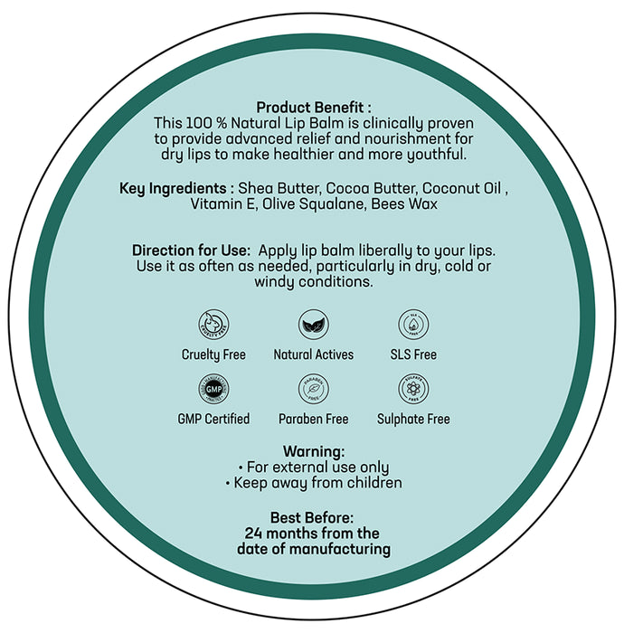 Azani Active Care 100% Natural Coconut Vitamin E & Shea Butter Beeswax Lip Balm