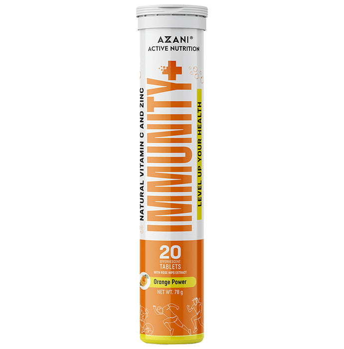 Azani Active Nutrition Natural Vitamin C and Zinc Immunity+ Effervescent Tablet (20 Each) Orange - Classic Derma
