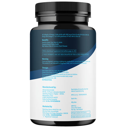 Azani Active Nutrition Pure & Ultra Strong Omega 3 Fish Oil Softgel