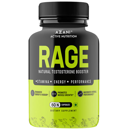 Azani Active Nutrition Rage Natural Testosterone Booster Capsule - Classic Derma