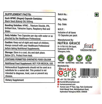 B Seed Blackseed Oil 500mg Capsule