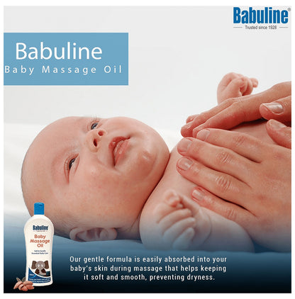 Babuline Baby Massage Oil for Relaxing Massage, Healthy and Strong Bones Made with 100% Natural Ingredients, Suitable for All Skin Types, Vitamin E, No Parabens Oil