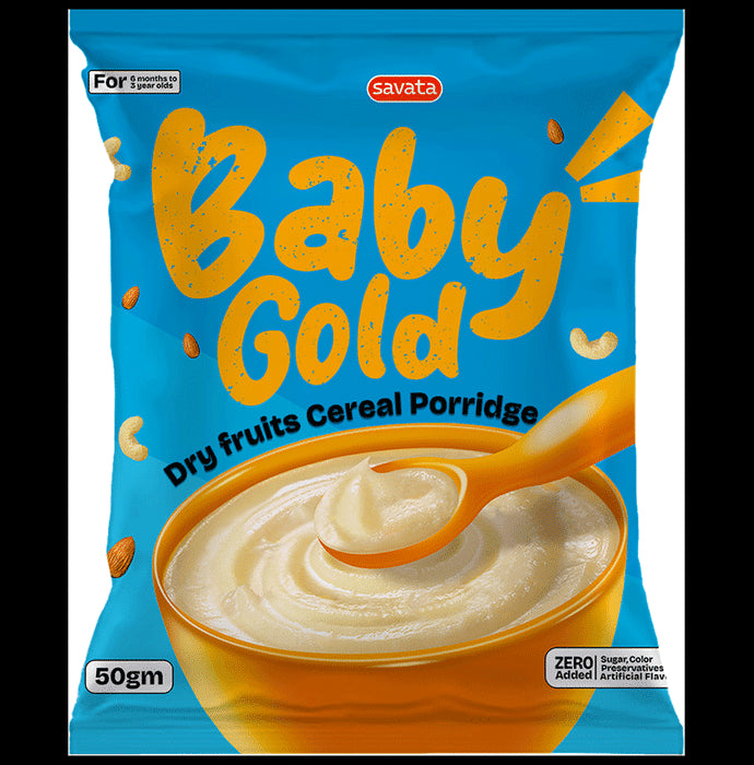 Baby Gold Dry Fruits Cereal Porridge (50gm Each) Zero Added Sugar - Classic Derma