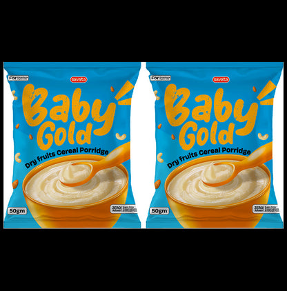 Baby Gold Dry Fruits Cereal Porridge (50gm Each) Zero Added Sugar - Classic Derma