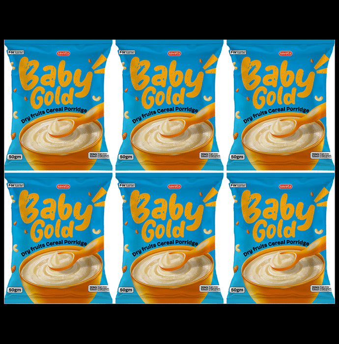 Baby Gold Dry Fruits Cereal Porridge (50gm Each) Zero Added Sugar - Classic Derma