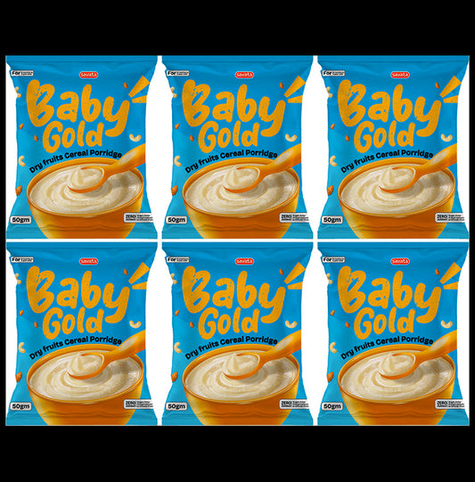 Baby Gold Dry Fruits Cereal Porridge (50gm Each) Zero Added Sugar - Classic Derma