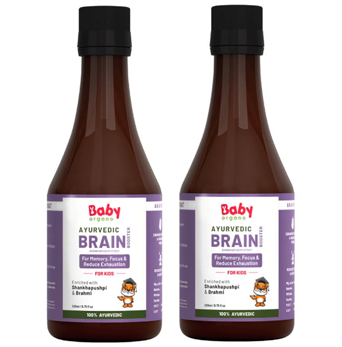 Baby Organo Ayurvedic Brain Booster Shankhpushpi Syrup (200ml Each) - Classic Derma