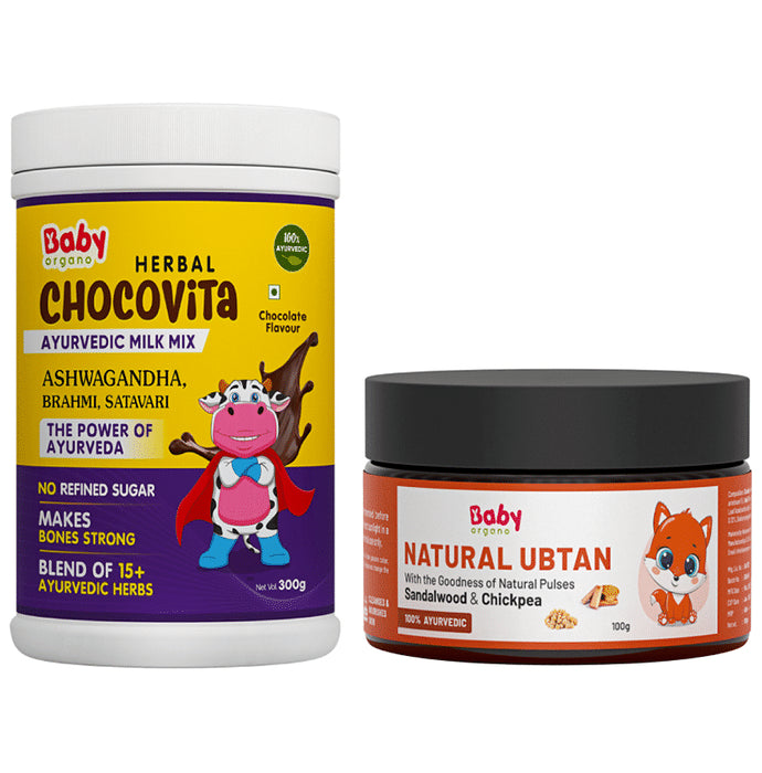 Baby Organo Combo Pack of Babyorgano Chocovita (300gm) & Ubtan (100gm) - Classic Derma