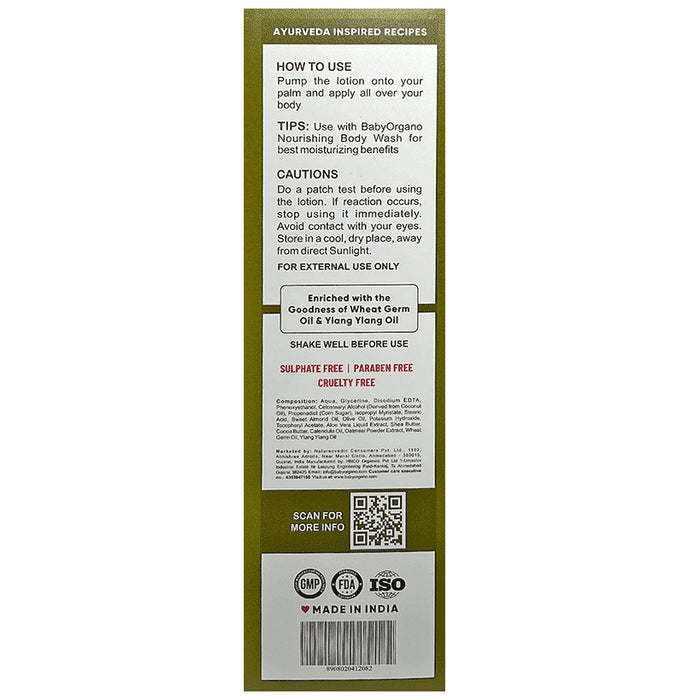 Baby Organo Combo Pack of Gentle Baby Wash 200ml, Nourishing Baby Lotion 200ml & Soothing Baby Massage Oil 100ml