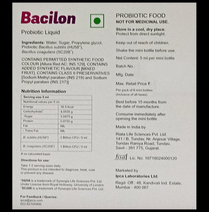 Bacilon Probiotic Liquid (5ml Each)