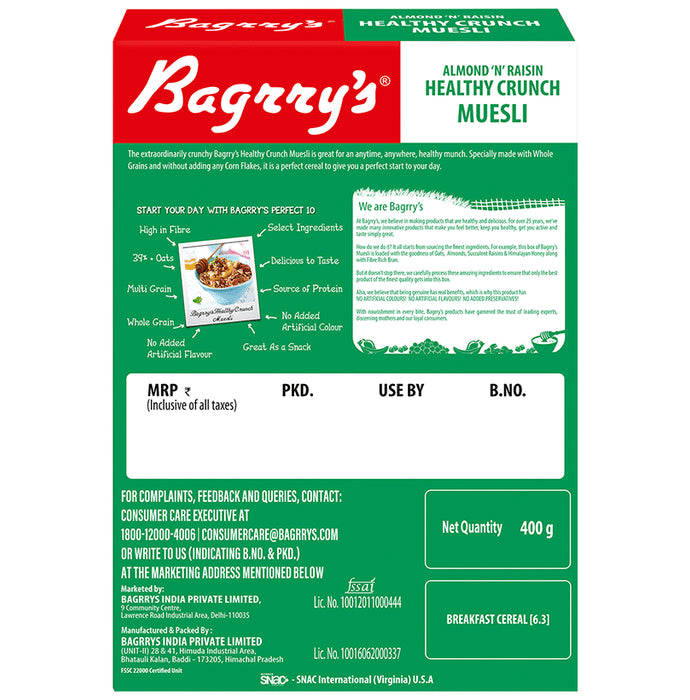 Bagrry's Almond 'N' Raisin Healthy Crunch Muesli