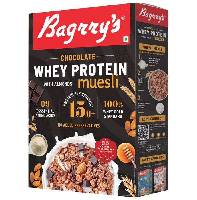 Bagrry's Protein Muesli with Whey Protein, Almonds & Oats Chocolate - Classic Derma