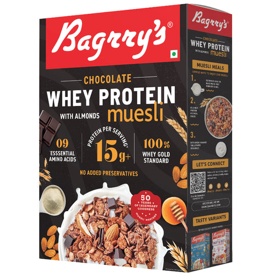 Bagrry's Protein Muesli with Whey Protein, Almonds & Oats Chocolate - Classic Derma