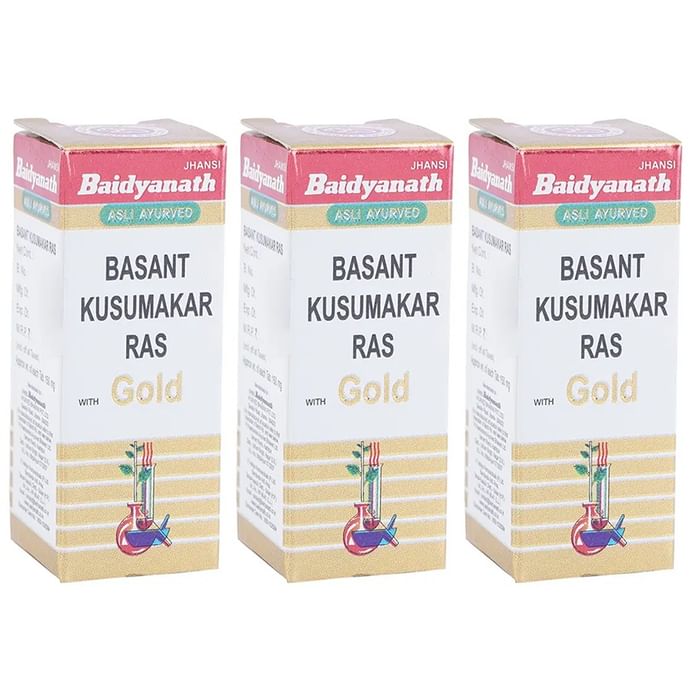 Baidyanath (Jhansi) Basant Kusumakar Ras with Gold Tablet (50 Each) - Classic Derma
