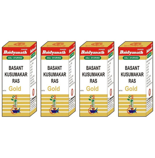 Baidyanath (Jhansi) Basant Kusumakar Ras with Gold Tablets (10 Each) - Classic Derma